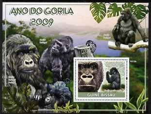 Guinea - Bissau 2009 Year of the Gorilla perf s/sheet unmounted mint Michel BL 693