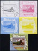 Guinea - Conakry 2009 Opening of Saka Higashi Line individual deluxe sheet #4 - the set of 5 imperf progressive proofs comprising the 4 individual colours plus all 4-colour composite, unmounted mint