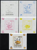 Guinea - Bissau 2009 Shells & Coral individual deluxe sheet #1 - the set of 5 imperf progressive proofs comprising the 4 individual colours plus all 4-colour composite, unmounted mint