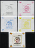 Guinea - Bissau 2009 Shells & Coral individual deluxe sheet #3 - the set of 5 imperf progressive proofs comprising the 4 individual colours plus all 4-colour composite, unmounted mint