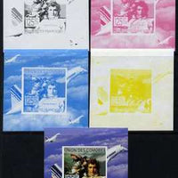 Comoro Islands 2009 French Celebrities individual deluxe sheet #1 - Napoleon & Concorde - the set of 5 imperf progressive proofs comprising the 4 individual colours plus all 4-colour composite, unmounted mint as Michel 2238