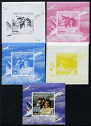 Comoro Islands 2009 French Celebrities individual deluxe sheet #1 - Napoleon & Concorde - the set of 5 imperf progressive proofs comprising the 4 individual colours plus all 4-colour composite, unmounted mint as Michel 2238