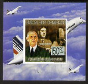Comoro Islands 2009 French Celebrities individual imperf deluxe sheet #2 - Charles de Gaulle & Concorde unmounted mint as Michel 2239