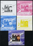 Comoro Islands 2009 French Celebrities individual deluxe sheet #6 - Philippe Starck & Concorde - the set of 5 imperf progressive proofs comprising the 4 individual colours plus all 4-colour composite, unmounted mint,as Michel 2243