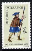 Austria 1966 Stamp Day - 16th-century Postman unmounted mint, SG 1491