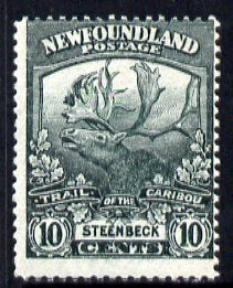 Newfoundland 1919 Caribou 10c grey-greene lightly mounted mint, SG 137