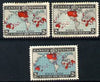 Canada 1908 Imperial Penny Post 2c the three shades heavily mounted mint, SG 166-8