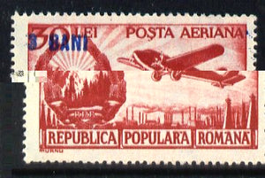 Rumania 1952 Surcharged 3b on 30L red Air stamp unmounted mint SG 2157a