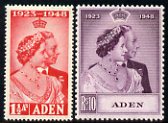 Aden 1949 KG6 Royal Silver Wedding set of 2 mounted mint SG 30-1