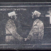 Nagaland 1979 De Gaulle with General Massu 5ch value imperf and embossed in silver foil unmounted mint