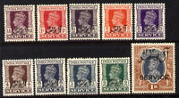 Muscat 1944 Overprints on India KG6 Official set of 10 values mounted mint, SG O1-10