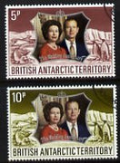 British Antarctic Territory 1972 Royal Silver Wedding set of 2 very fine cds used, SG 42-43