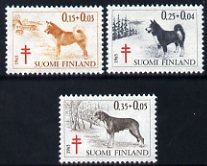 Finland 1965 Tuberculosis Relief Fund set of 3 dogs unmounted mint, SG 704-06