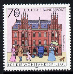 Germany 1991 Stralsund Post Office 70pf + 30pf, from Humanitarian Relief set unmounted mint, SG2417