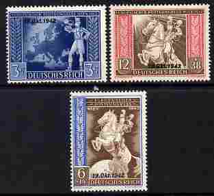Germany 1942 Signing of European Postal Union Agreement opt'd set of 3 unmounted mint, SG 813-15