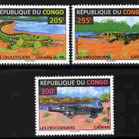 Congo 1996 Crocodiles perf set of 3 unmounted mint