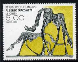 France 1985 'The Dog' sculpture 5f, from Art set of 5, unmounted mint, SG2676