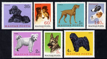 Hungary 1967 Dogs perf set of 7 unmounted mint, SG 2289-95