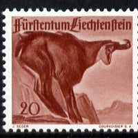 Liechtenstein 1946 Chamois 20r from Wildlife set unmounted mint, SG 255