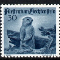 Liechtenstein 1946 Alpine Marmot 30r from Wildlife set mounted mint, SG 256