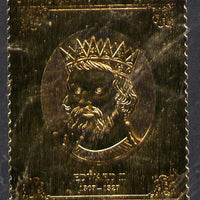 Staffa 1977 Monarchs £8 Edward II embossed in 23k gold foil (Rosen #477) unmounted mint