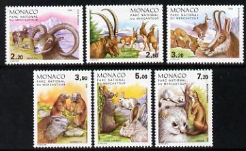 Monaco 1986 Mammals in Mercantour National Park set of 6 unmounted mint, SG 1772-77