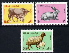 Lebanon 1965 Domestic Animals set of 3 unmounted mint, SG 884-86
