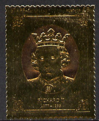 Staffa 1977 Monarchs £8 Richard II embossed in 23k gold foil (Rosen #479) unmounted mint