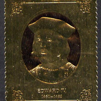 Staffa 1977 Monarchs £8 Edward IV embossed in 23k gold foil (Rosen #483) unmounted mint