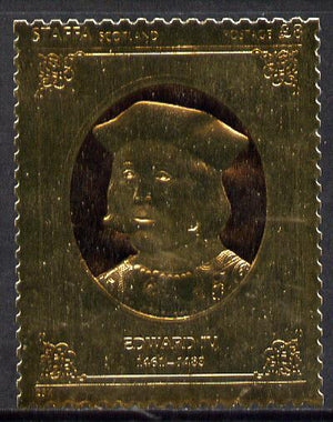 Staffa 1977 Monarchs £8 Edward IV embossed in 23k gold foil (Rosen #483) unmounted mint