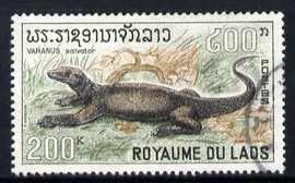 Laos 1967 Water Monitor 200k from Reptiles set fine used, SG 226