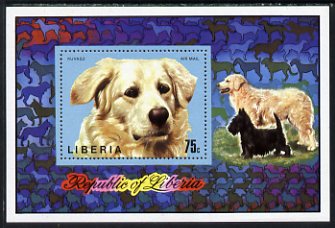 Liberia 1974 Dogs (Kuvasz) 75c miniature sheet unmounted mint, SG 1200 (Mi Bl 71A)