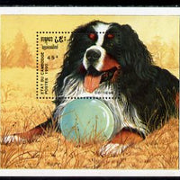 Cambodia 1990 Dogs 45r m/sheet (Bernese Mountain Dog) unmounted mint, SG MS1103