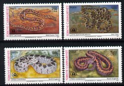 Turkey 1991 World Environment Day set of 4 snakes unmounted mint, SG 3130-33