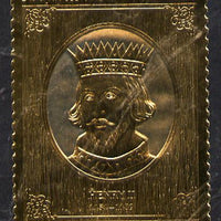 Staffa 1977 Monarchs £8 Henry III embossed in 23k gold foil (Rosen #475) unmounted mint