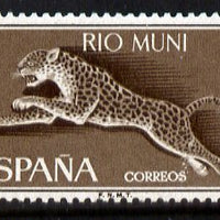 Rio Muni 1964 Leaping Leopard 5p unmounted mint, from Wild Life set, SG 55