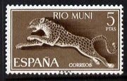 Rio Muni 1964 Leaping Leopard 5p unmounted mint, from Wild Life set, SG 55