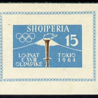 Albania 1962 Tokyo Olympic Games (1st issue) imperf m/sheet (flame) mounted mint, SG MS 707a, Mi BL 8B