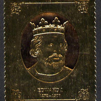 Staffa 1977 Monarchs £8 Edward I embossed in 23k gold foil (Rosen #476) unmounted mint