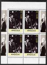 Angola 1999 Elvis Presley perf sheetlet containing 4 values with Marilyn in margins, unmounted mint. Note this item is privately produced and is offered purely on its thematic appeal