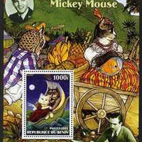 Benin 2003 75th Birthday of Mickey Mouse - The Owl & the Pussy Cat #4 (also shows Elvis & Walt Disney) perf m/sheet unmounted mint. Note this item is privately produced and is offered purely on its thematic appeal