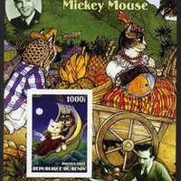 Benin 2003 75th Birthday of Mickey Mouse - The Owl & the Pussy Cat #4 (also shows Elvis & Walt Disney) imperf m/sheet unmounted mint. Note this item is privately produced and is offered purely on its thematic appeal