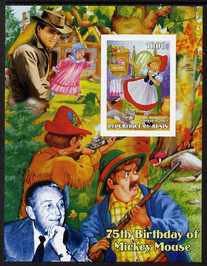 Benin 2003 75th Birthday of Mickey Mouse - Little Red Riding Hood #05 (also shows Elvis & Walt Disney) imperf m/sheet unmounted mint. Note this item is privately produced and is offered purely on its thematic appeal
