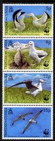 Tristan da Cunha 1999 WWF - Wandering Albatros vertical perf strip of 4 unmounted mint SG 651a