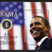 Antigua 2009 Inauguration of Pres Barack Obama $10 perf m/sheet unmounted mint, SG MS4233