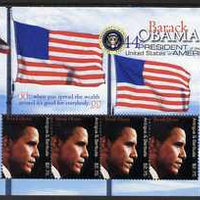 Antigua 2009 Inauguration of Pres Barack Obama perf m/sheet of 4 x $2.75 unmounted mint, SG MS4232