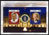 Gambia 2009 Inauguration of Pres Obama perf m/sheet (Pres Obama and Vice Pres Joseph Biden) unmounted mint, SG MS5243