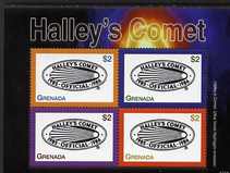 Grenada 2007 Halley's Comet 1986 perf sheetlet of 4 unmounted mint, SG 5282-85