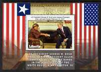 Liberia 2007 President of Liberia meeting George W Bush perf m/sheet unmounted mint