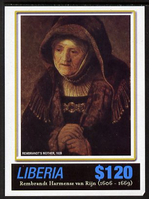 Liberia 2006 400th Birth Anniversary of Rembrandt Harmenz van Rijn imperf sheetlet (Rembrandt's Mother) unmounted mint